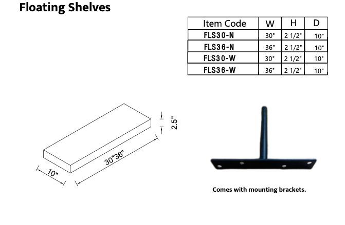 Floating Shelf S30-W