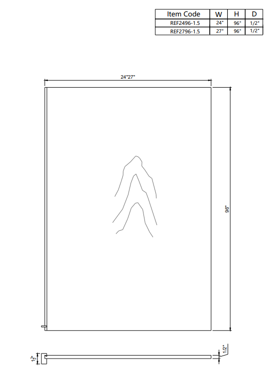 Panel decorativo de 1,5" de retorno REF2796-1.5