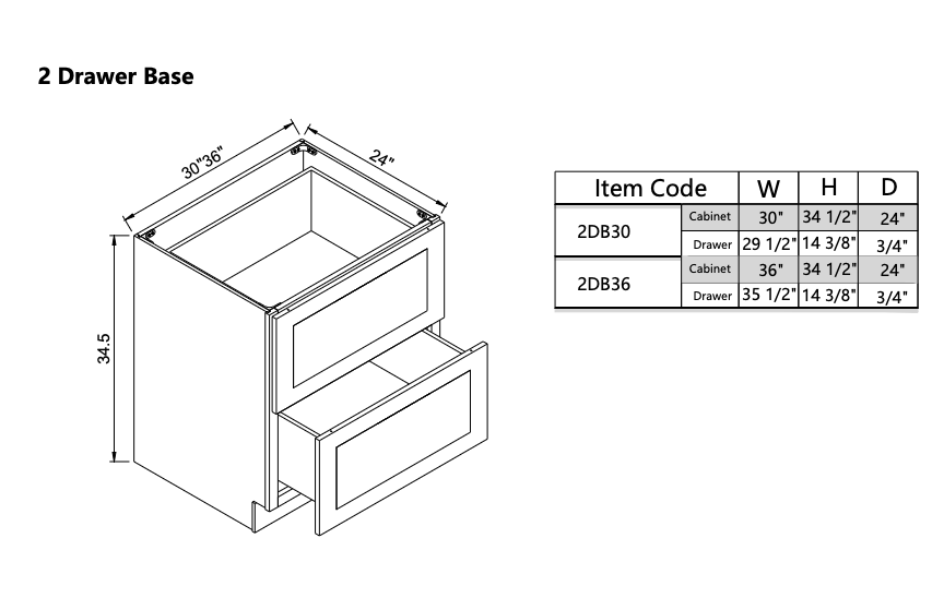 Drawer Base 2DB36