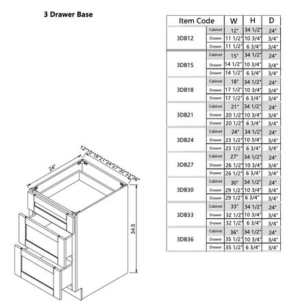 Drawer Base 3DB18