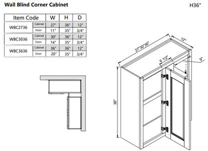 Wall Blind Corner WBC3036