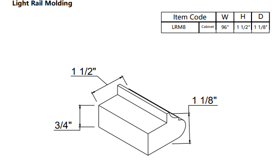 Light Rail Moulding  LRM8