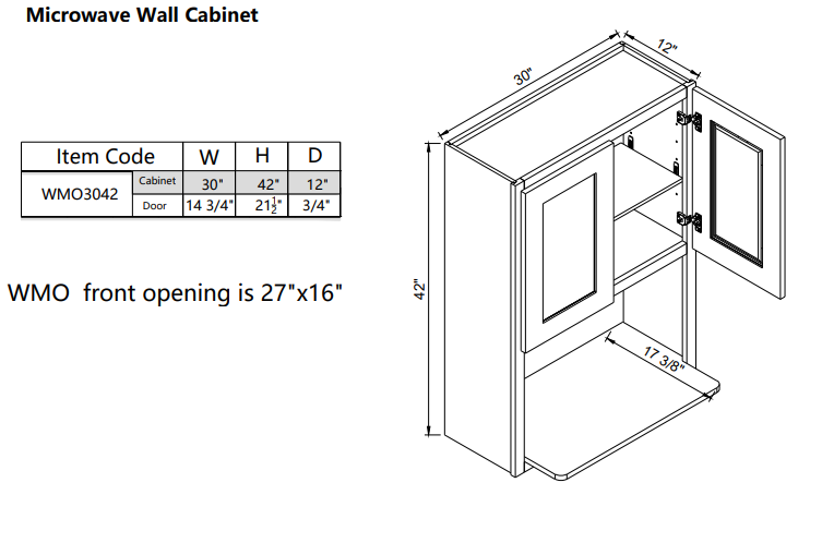 Microondas de pared WMO3042