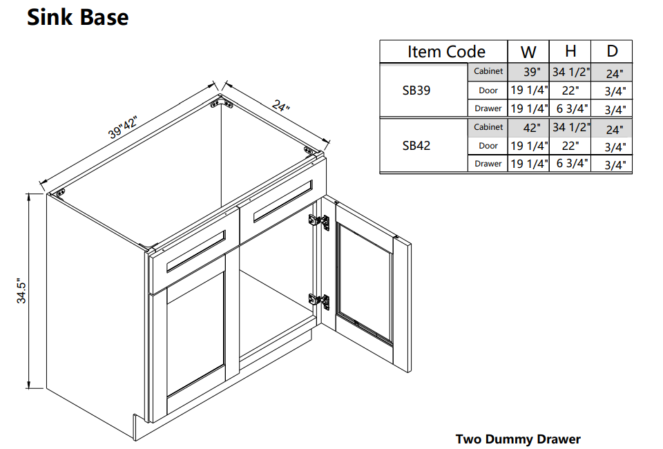Sink Base SB42
