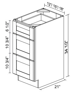 Vanity Drawer Base VDB12-3