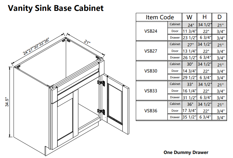 Vanity Sink  VSB27