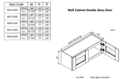 Wall Glass Door W3312GD