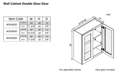 Wall Glass Door W2436GD