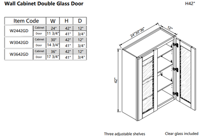 Wall Glass Door W2442GD