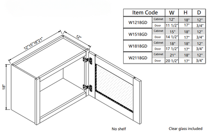 Wall Glass Door W1818GD
