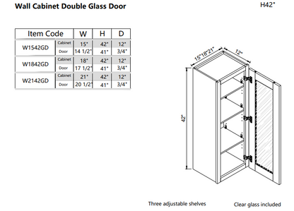 Wall Glass Door W1542GD