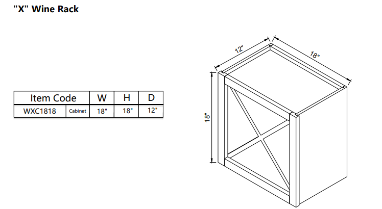 Estante para vinos de pared WXC1818
